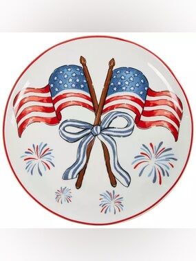 Fireworks & American Flags Salad Plate